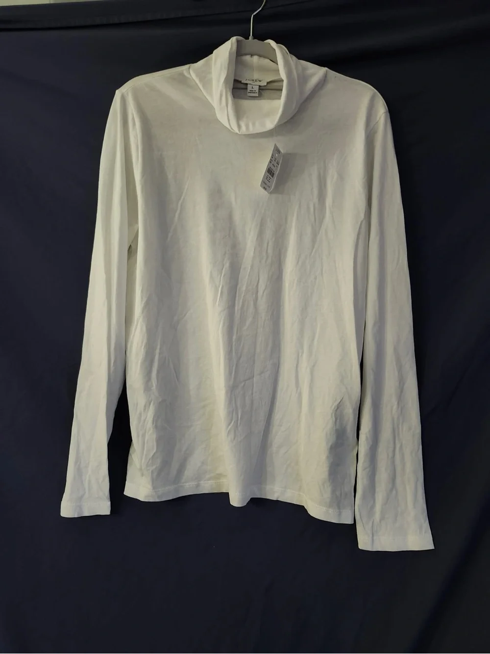 NWT J. Crew White Tissue Turtleneck Size Large